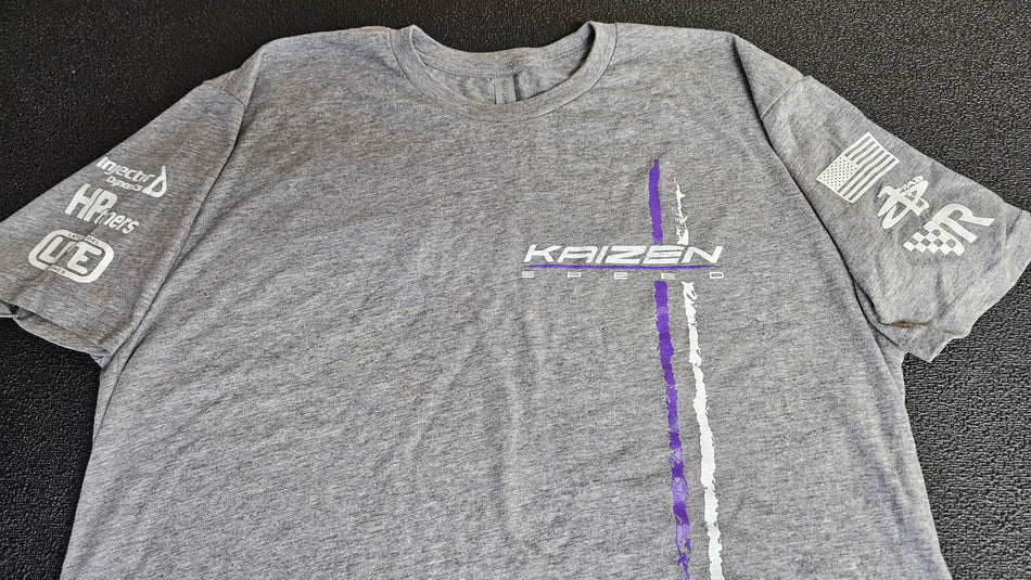 Kaizen Speed Distressed Logo T-Shirt, Light Grey, Next Level