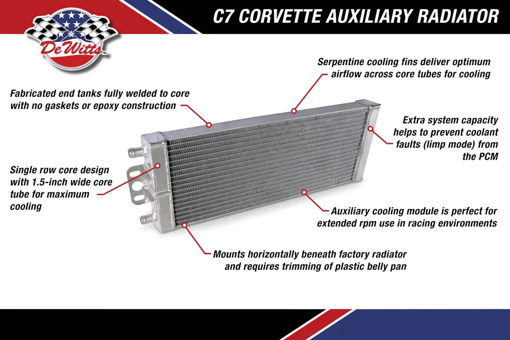 Corvette C7 Racing Radiator Dewitts C7 Corvette Auxiliary Radiator – Kaizen Speed, LLC